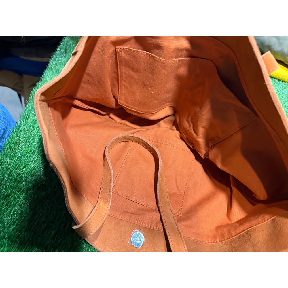 MILA Made in Los Angeles Suede Fringe Tote Bag Burnt Orange - Picture 6 of 8